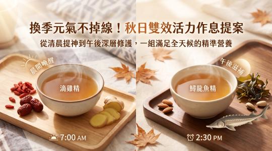 「晨雞精、午魚精」秋日活力作息提案